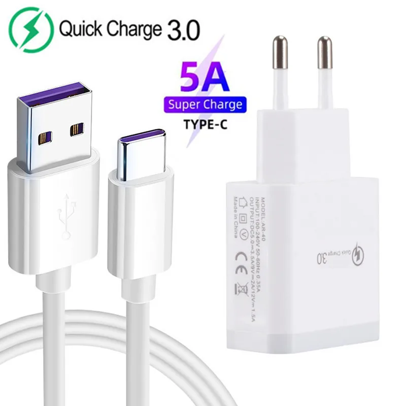 USB кабель Type C 5A для Oneplus 8 7 Pro 7T быстрая зарядка QC 3 0 зарядное устройство Xiaomi Redmi 8A 9s