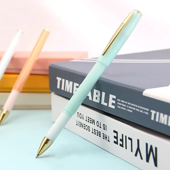 

Macarons color 0.5mm Black Ink Gel Pens Kawaii Students Pen Waterproof Ink Signature Pens