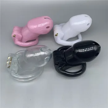 Resin Male Chastity Device with 4 Size Penis Rings,Cock Cage,Cockring,Chastity Belt,Penis Lock,Adult Games Sex Toys For Men 2