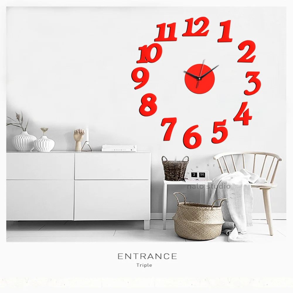 3D Wall Clock Acrylic Mirror Wall Stickers Modern DIY Wall Clocks Home Decor Living Room Quartz Needle reloj de pared 2020 NEW 14