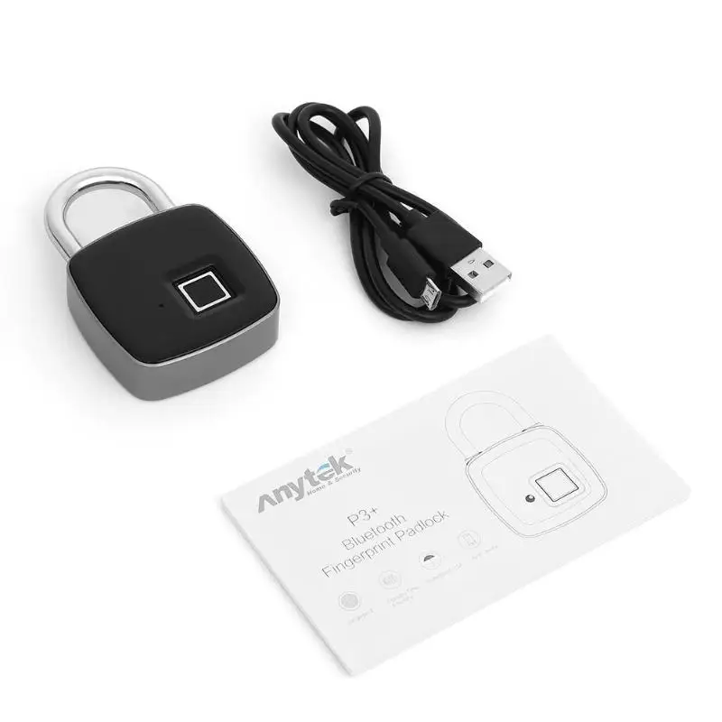 Anytek P3+ умный замок без ключа с отпечатком пальца IP66 водонепроницаемый электронный Противоугонный замок безопасности двери багажный чехол блокировочный трос