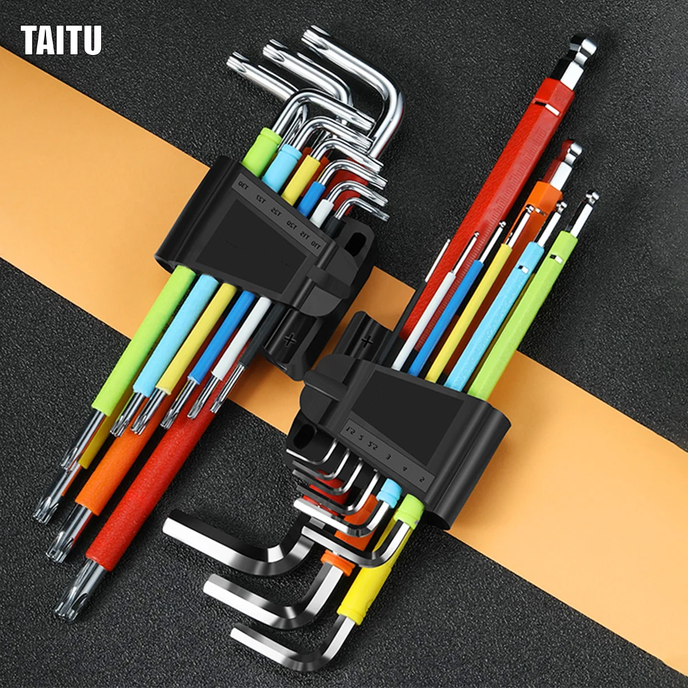 TAITU 9 шт. Набор шестигранных ключей многоцветные шаровые торцевые звездочные