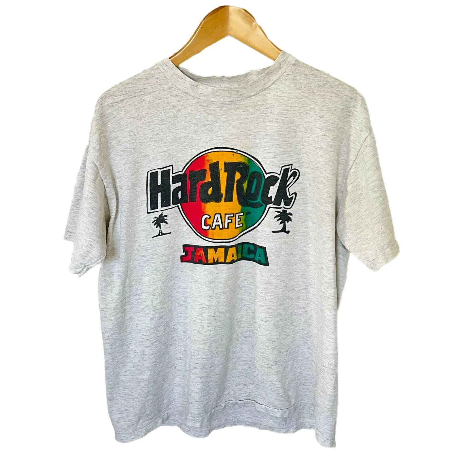 Vintage ￼ 90S Bootleg Hard Rock Cafe Jamaica Rasta Indossato ￼T Camicia ￼Men Di L