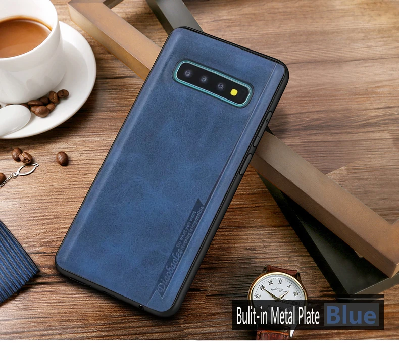 FM. HGQ роскошный магнитный автомобильный чехол-держатель для samsung Galaxy S10 S9 S8 Plus чехол для телефона чехол для samsung Galaxy S10 E тонкий из искусственной кожи чехол