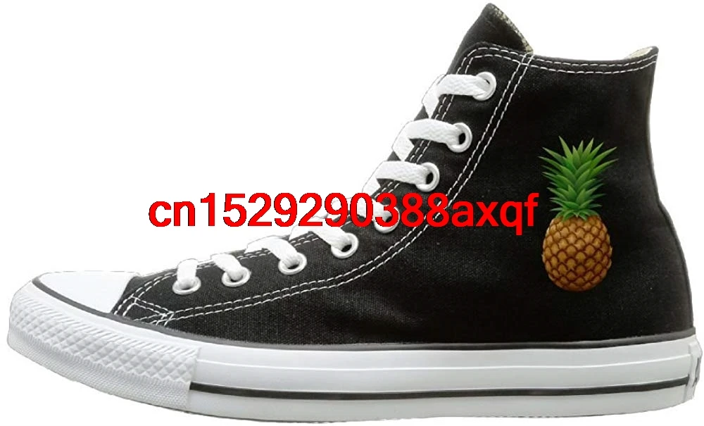 

Unisex Casual Shoes Boys and Girls Sports Shoes Pineapple Canvas Shoes High Top Casual Black Sneakers Unisex Style