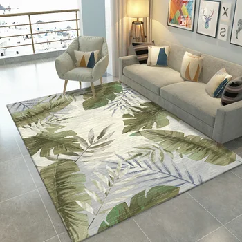 

Modern Abstract Carpet Livingroom Simple Leaf Pattern Sofa Coffee Table Pad Area Rug Cute Bedroom Bedside Blanket Cloakroom Mat