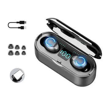 

TWS Wireless Earphone Earbud Fingerprint Touch Bluetooth Waterproof Led Display Hd Hifi 9D Stereo Sport Gamer Headphone With Mic