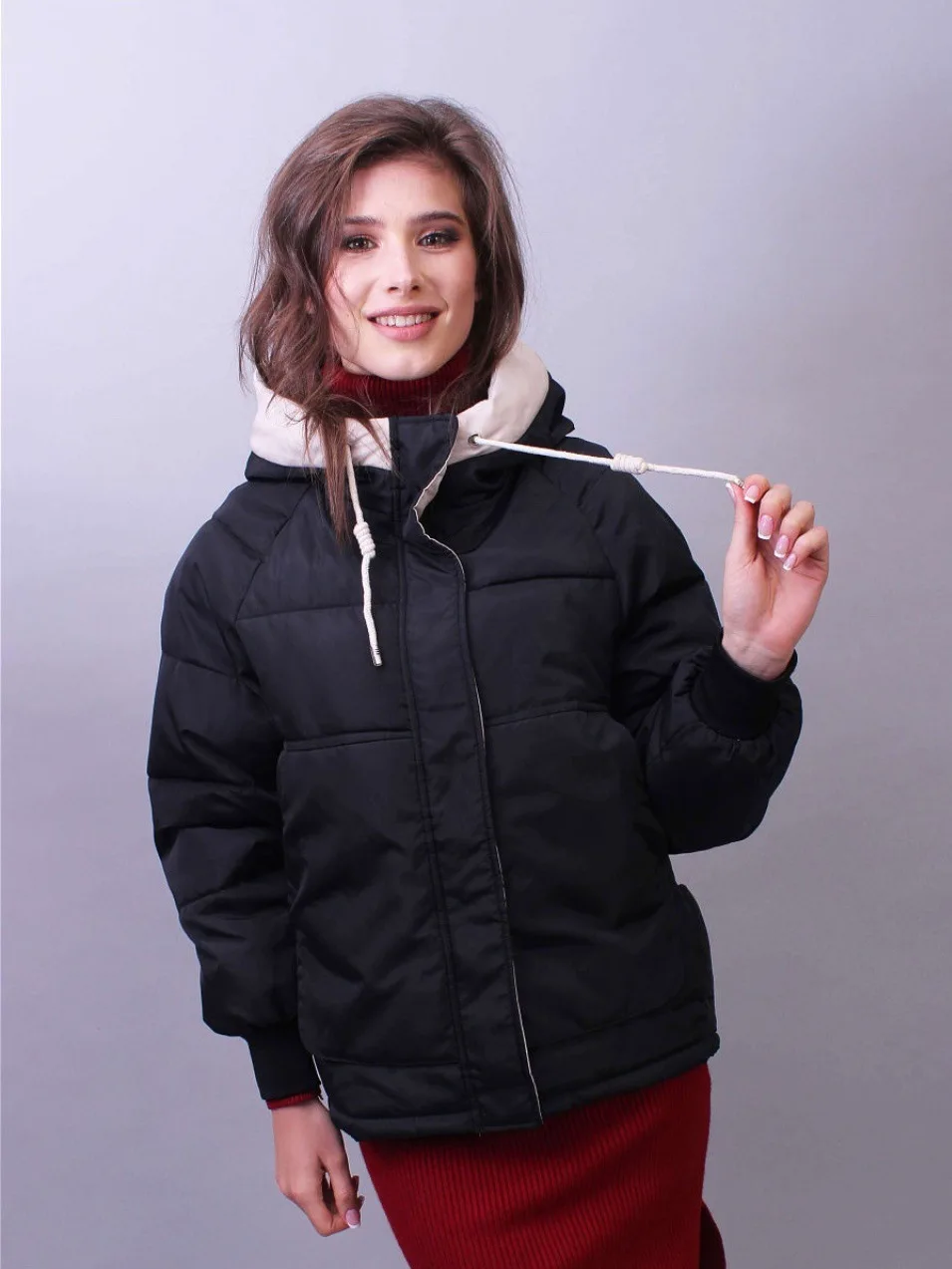 black casual jacket FORERUN, 8 цветов, зимнее пальто для женщин, плюс размер, куртка-пузырь, более размера, с капюшоном, пуховое пальто, хлопок, ватник, парка, Manteau Femme Hiver - Цвет: black casual jacket