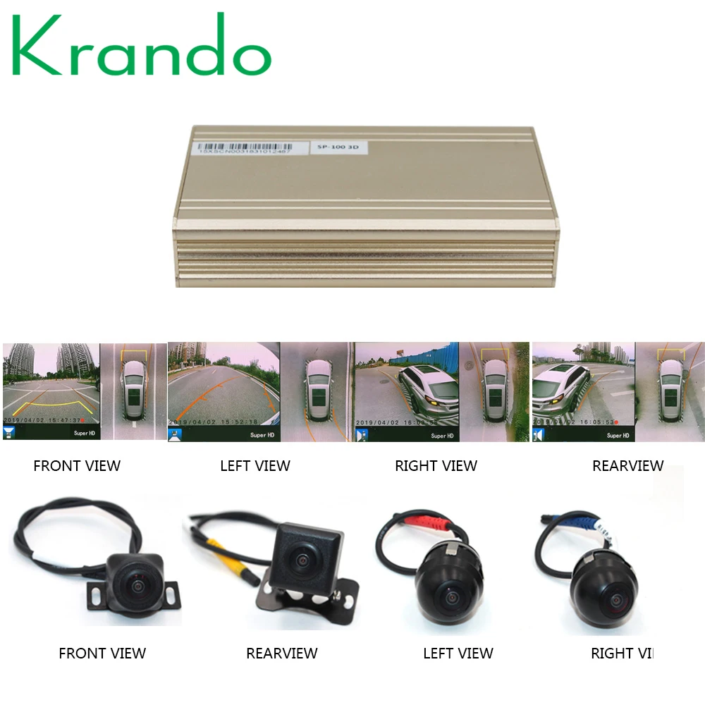 Flash Deal car Krando 1080P 3D 360 camera Degree bird View System Panoramic View All round Camera with DVR driving Surround recoder 3