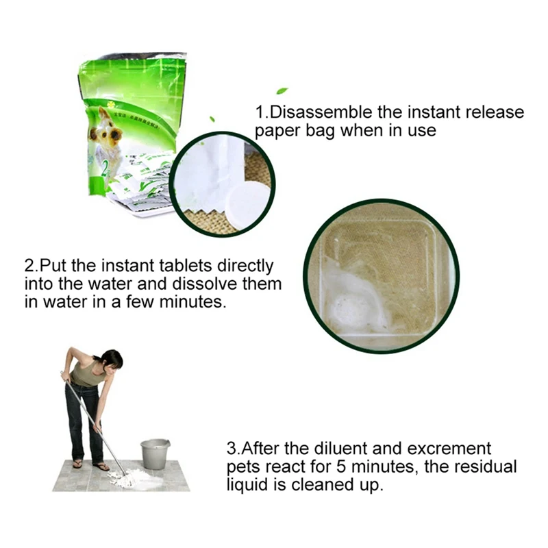 30 Pcs/lot Tablet Dissolved in Water Deodorizer Cleaning Toilet for Removing Odor Suitable for Pet Cage Nest Kennel