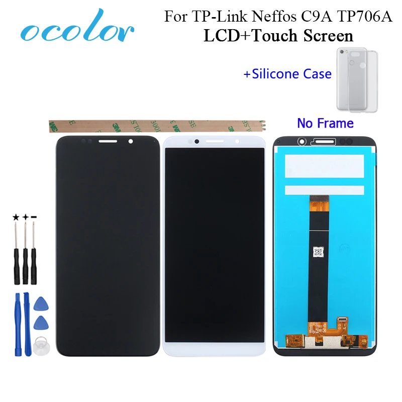 

ocolor For TP-Link Neffos C9A TP706A LCD Display And Touch Screen 5.45'' Digitizer Assembly Replacement With Tools+Adhesive+Case