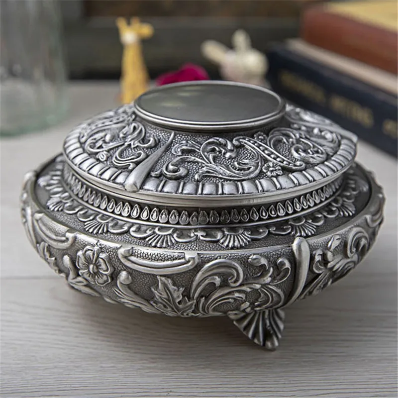 Retro Three-Dimensional Round Jewelry Storage Box Metal Craft Classical Jewelry Box Home Decoration Jewelry Box women s casual pocket decoration straight leg jeans 2023 new fashion commuting high waisted retro loose workwear pants