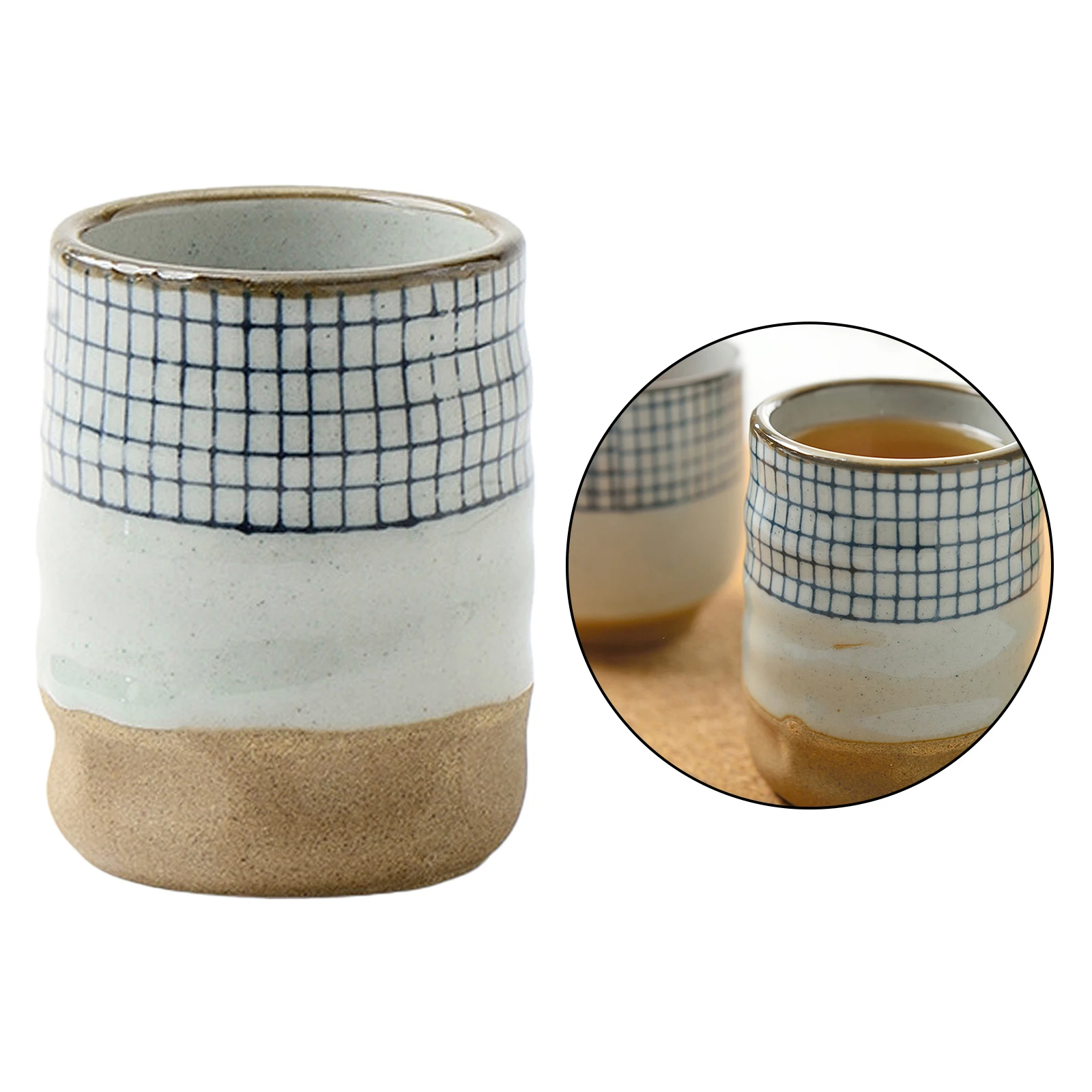 Japanese Pottery Tea Cup Mug Ceramic Teacup Yunomi Teacup Style D with Plate Japanese Pottery Tea Cup Mug Ceramic Teacup Yunomi Teacup Style D with Plate