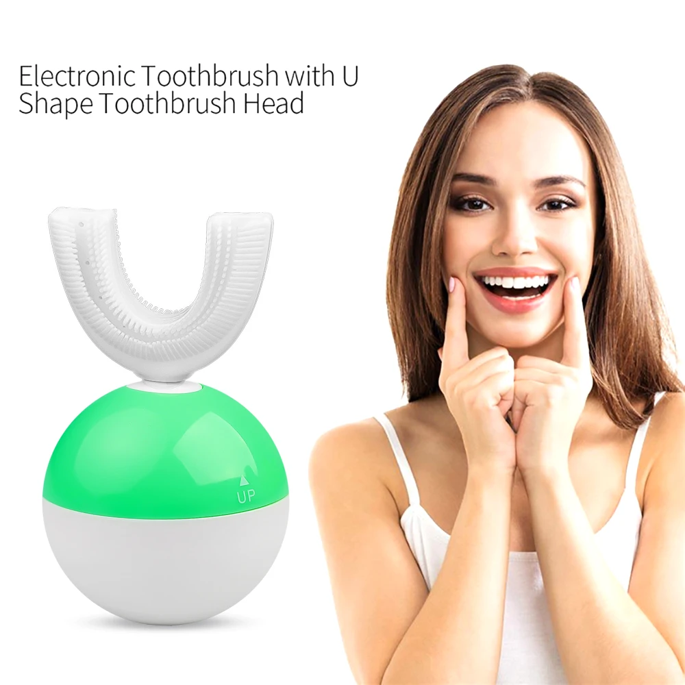 U-образная звуковая автоматическая электрическая зубная щетка 360 градусов, интеллектуальная зубная щетка, Индуктивная Беспроводная зарядка, инструмент для ухода за полостью рта