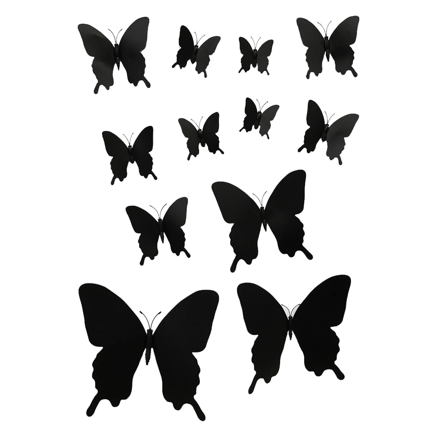 Black Single Layer 12 шт. Магнитный Магнит на холодильник ПВХ магнит для холодильника стикер домашний декор Милая бабочка Сделай Сам холодильники магнитная наклейка - Цвет: Black Single Layer