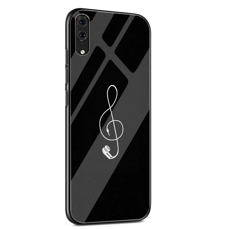 Чехол для телефона стекло для huawei P30 P20 P10 Honor 10 8X Y6 Y9 mate 20 Lite Pro P Smart Cover Мода I Love Старая Музыка Музыкальная нота - Цвет: G6