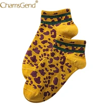 1 пара, женские Короткие хлопковые носки в полоску с леопардовым принтом Harajuku, женская обувь для девочек на весну и осень, удобная дышащая обувь, 9Nov