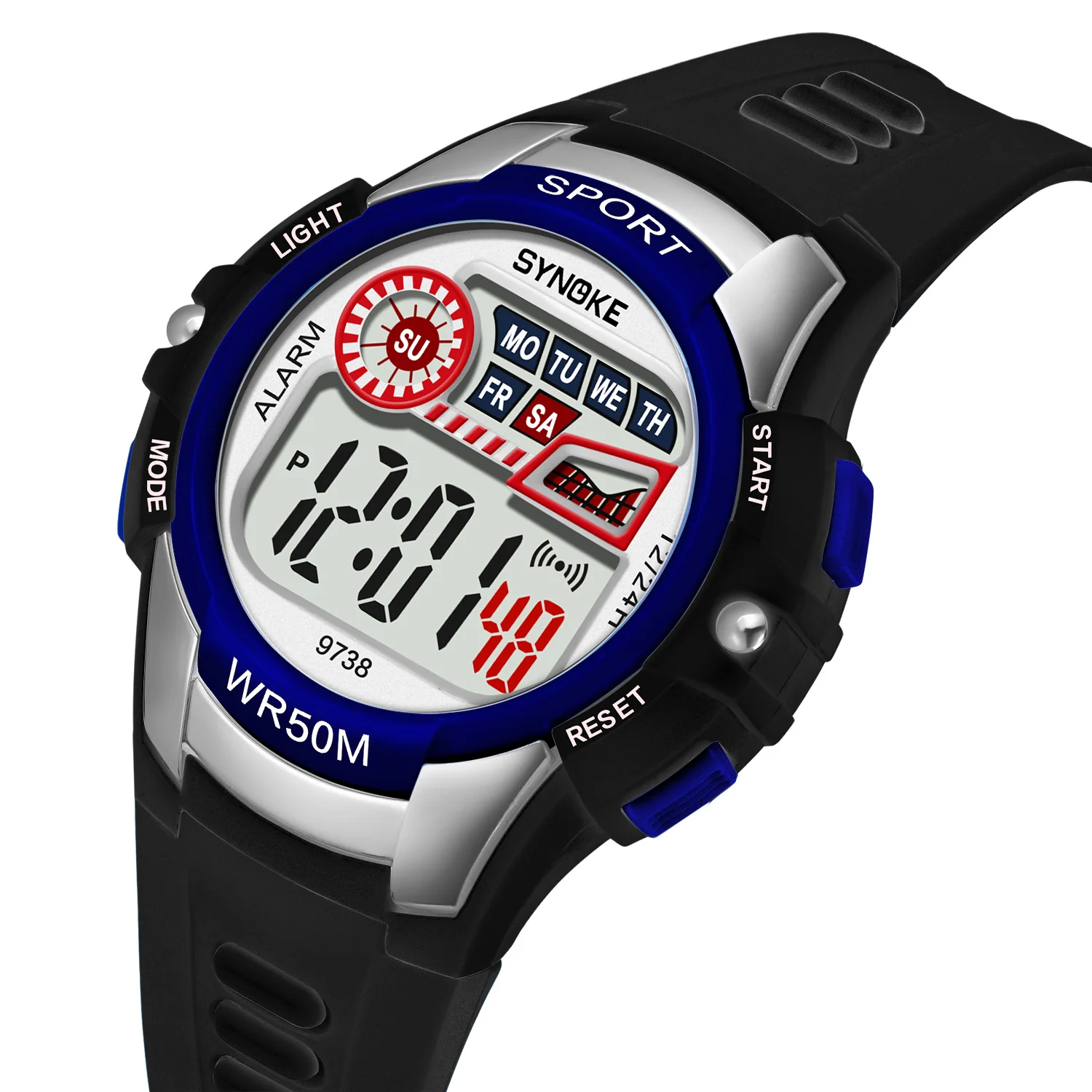 

SYNOKE Outdoor Mens Watches World Alarm Colorful Digital Wristwatch Waterproof led display Sport Watch For Men montre homme