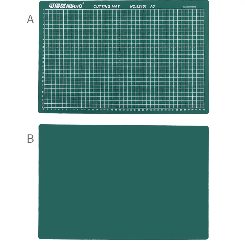 ПВХ A3 коврики для резки двухсторонняя самовосhealing вающаяся бумага режущая доска Лоскутная резьба коврик DIY Инструменты офисные школьные принадлежности - Цвет: Single Sided Green