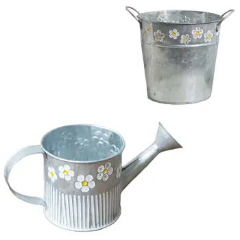 

2Pcs Household Flower Vase Flower Bucket Decorative Flowerpot Retro Flower Bucket for Yard Living Room Garden Home