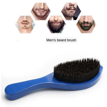 

Big Long Bending Beard Brush Modeling Shaving Brush Beard Wooden Comb Hair Tools Natural Boar Bristle Brush