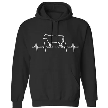 

Cow Heartbeat Cattle Lover Farm Country Cattle Show Gift Unisex Mens Womens Winter Hoodies Sweatshirts Free Shipping
