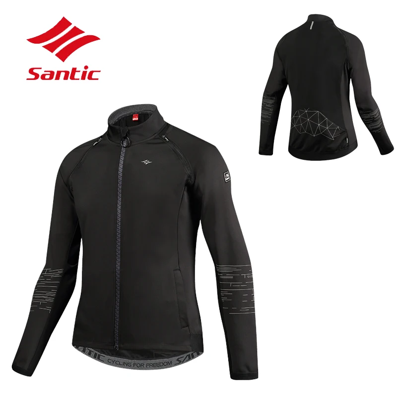 

Santic Cycling Winter Men Keep Warm Windproof Removable Sleeves Bike Jackets Outdoor Sports Fleece Thermal Bicycle Jackets