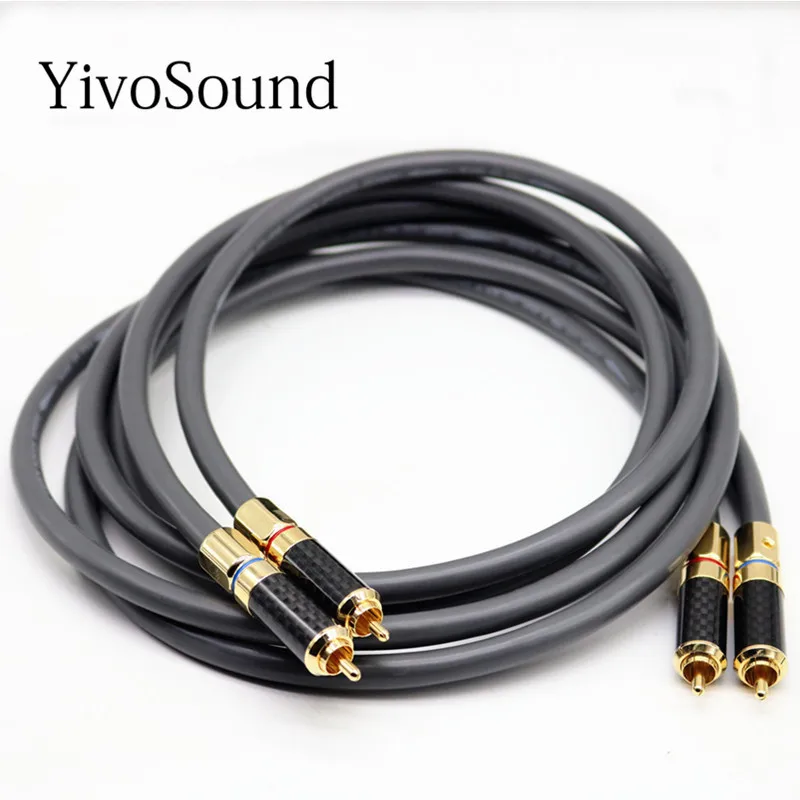 Yivosound OFC позолоченный медный кабель с 2 ядрами 2RCA к RCA jack экранированный провод