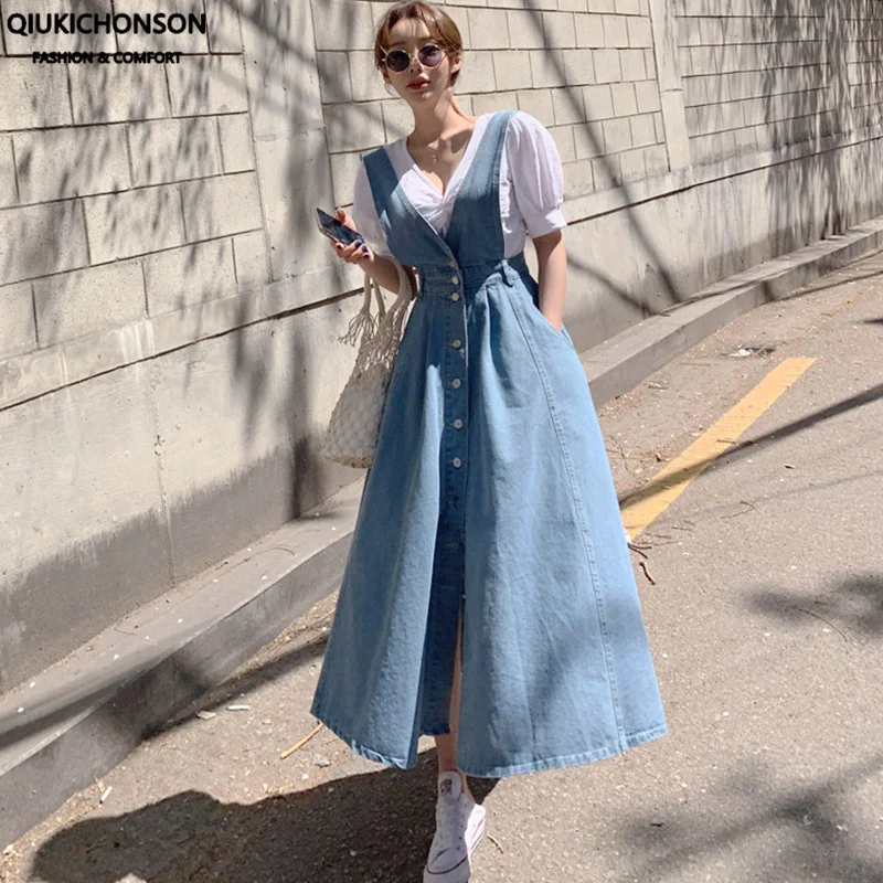 Korean Style Women Long Dresses Spring 