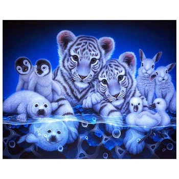 

Diamond Painting Diamond Embroidery Diy Square Tigers & Penguins Diamond Diamond Paint Daimond Painting