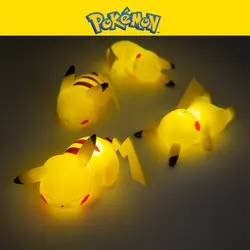 Genuine pokemon bonito pikachu dos desenhos animados luz suave quarto cabeceira luz da noite decoração das crianças brinquedos luminosos presentes do ano novo