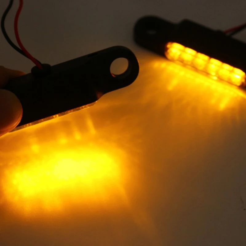 

2pcs 6/3LED Motorcycle Turn Signal Indicators Lights Handlebar Mount Brake Light