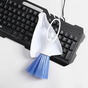

1Pcs Multifunction Keyboard Brush Small Broom Brush Dustpan Set Pet Hamster Cleaning Tool Toys For Home