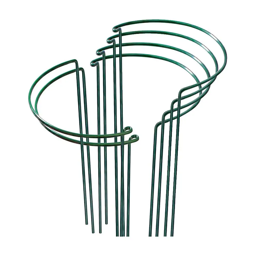 6 Pack Plant Support Stakes Ring Cage Metal Garden Plant Stake Support Ring For Peony Tomato Vegetable Rose Flowers Vine
