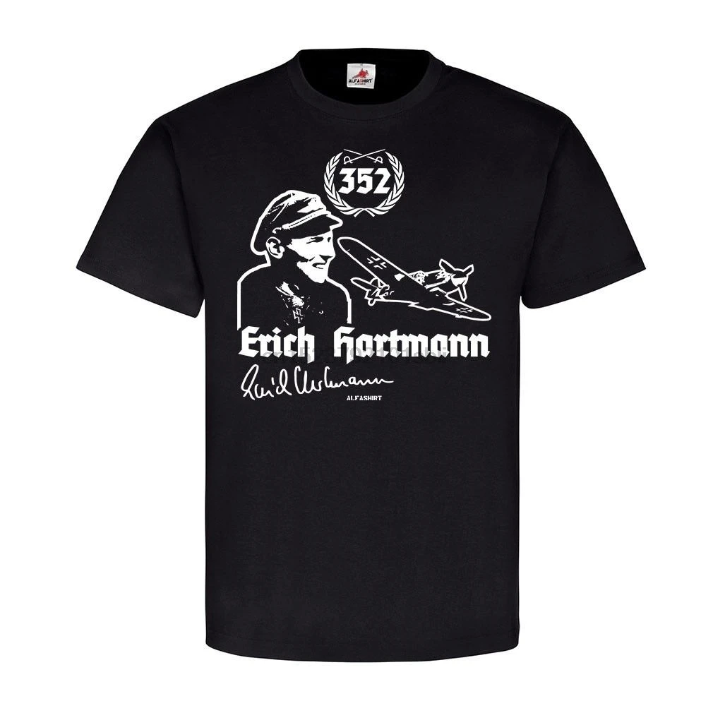 Новинка 2019 летняя брендовая одежда Erich Hartmann Me109 футболка с изображением люфтвафы