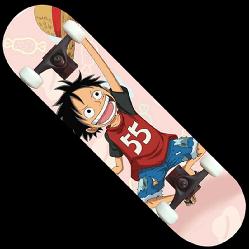 Cartoon ONE PIECE The Boy Skateboard Monkey D Luffy Zoro Become Warped Plate Action Figure Collect Model Toy M2440 - Цвет: Белый