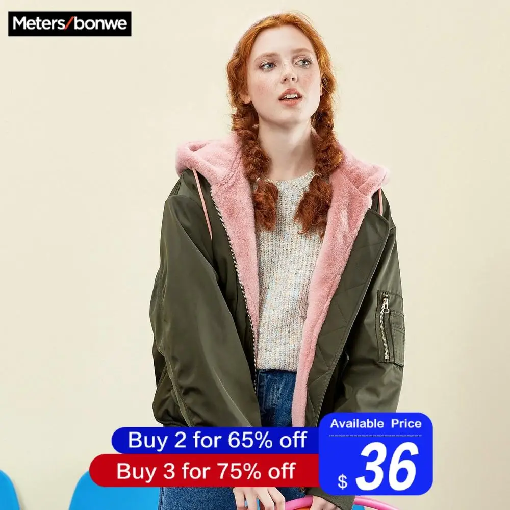 Metersbonwe толстое теплое красочное меховое пальто с капюшоном, зимнее Теплое повседневное Стеганое пальто для женщин