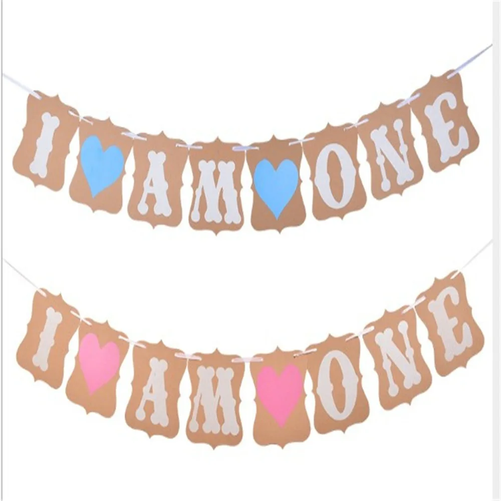 2020 new hot Boys And Girls Alphabet Tag Pull Flag Retro Kraft Paper Baby Children Birthday 2