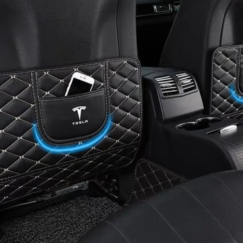 

Car Seat Back Anti-kick Pad Leather Protector Sticker Anti-dirty Interior Decoration For Tesla Model 3 Modification Accessories
