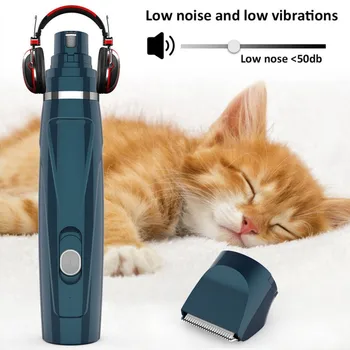 

2In1 Pet Clippers Nail Grinding & Hair Trimmer Electric Nail Polisher With Nail Scissors USB Charging For Dogs Cats