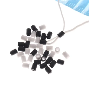 

50/100 Pcs Rope Cord Lock Plastic Stopper Cord End Toggles Clip for Drawstrings Elastic Cord Adjuster Accessories Black White