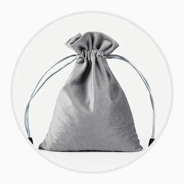 20pcs/lot High Quality 8x10cm Green/Black/Purple/Brown/Silver Grey Velvet Drawstring Bags Jewelry Gift Storage Packaging Pouch