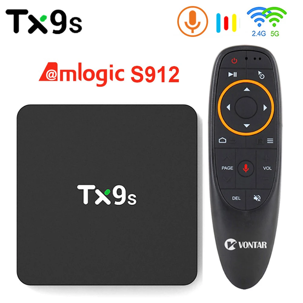 ТВ-приставка TX9S Amlogic S912 восемь ядер 2 ГБ 8 4K Wi-Fi поддержка Youtube Google voice медиаплеер Tanix