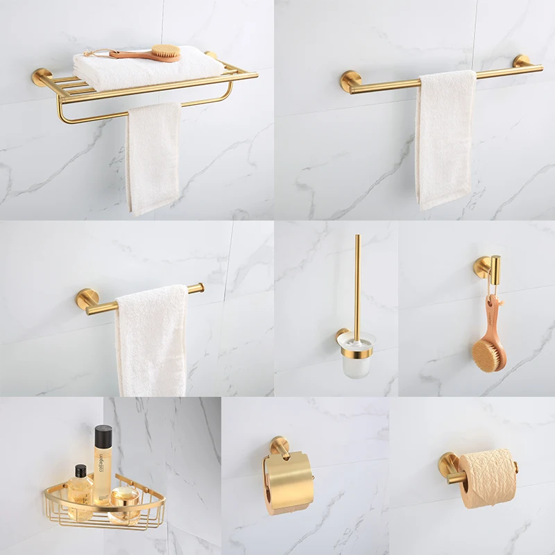 European Bathroom Rack Wall Mounted Bathroom Towel Bar Round Bathroom