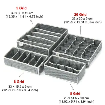 

New 4 Pcs/Set Multi-size Underwear Bras Box Organizer Storage Boxes Scarfs Sock Divider Space Saving Lidded Closet Boxes Accesso