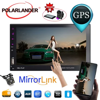 

7" Touch Mirror Link Screen 2Din Car Radio Bluetooth Hands Free FM/TF/USB Rear View Camera Mirror For Android Phone 9 languages