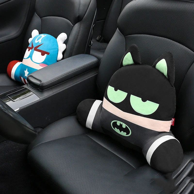 Автомобильное сиденье поясничная подушка для поддержки 3D мультфильм супер герой