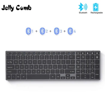 

Jelly Comb Bluetooth Keyboard for iPad Tablet Laptop Compatible with IOS Windows Metal Rechargeable Keyboard AZERT French/Russia