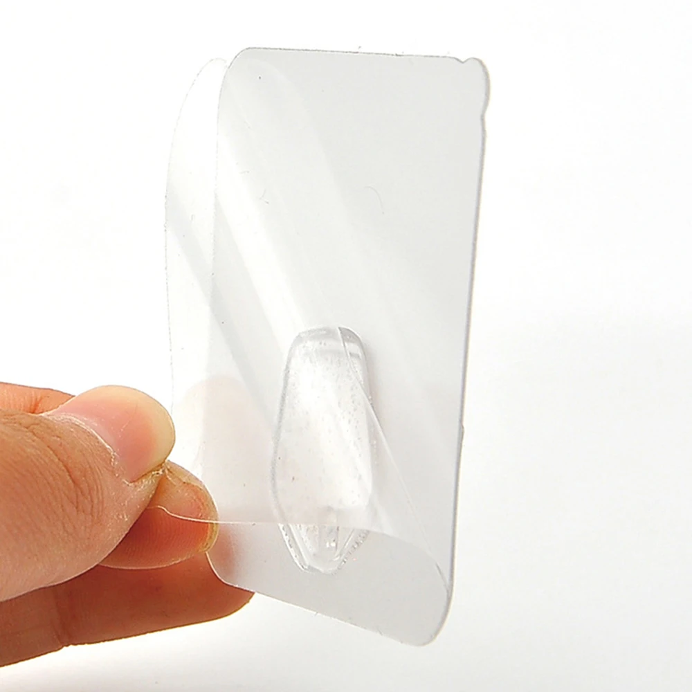 

4PCS Creative Transparent Hook Invisible Hanger Wall Kitchen Bathroom No Trace Adhesive Wall Hooks No Need To Punch Holes