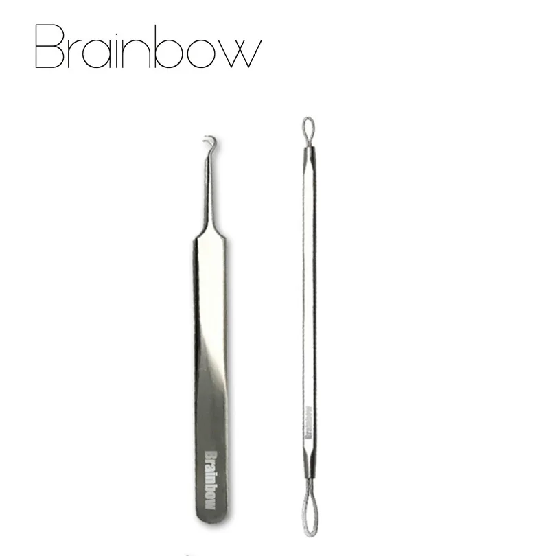 Brainbow 2 шт./упак. игла для чистки лица Blackhead пинцет Уход за кожей Угри и прибор